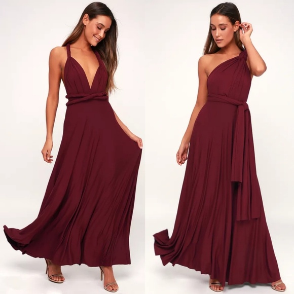 Lulus Dresses & Skirts - Lulu's Burgundy Multiway Convertible Maxi Dress